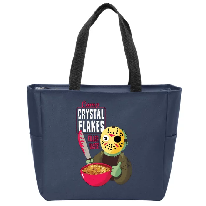 Funny Halloween Camp Crystal Flakes Zip Tote Bag