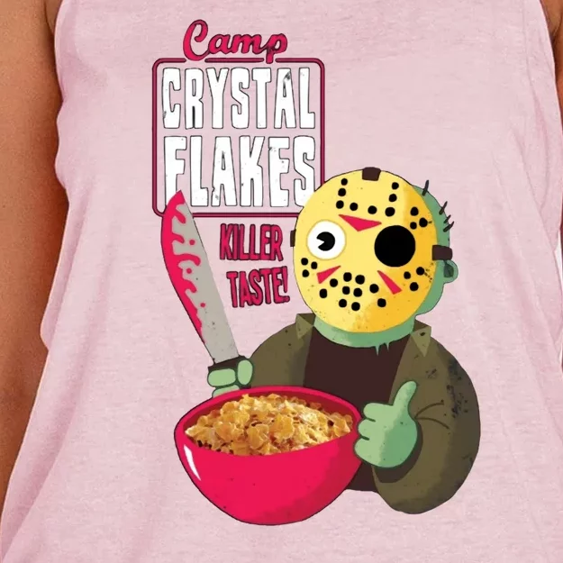 Funny Halloween Camp Crystal Flakes Women's Knotted Racerback Tank