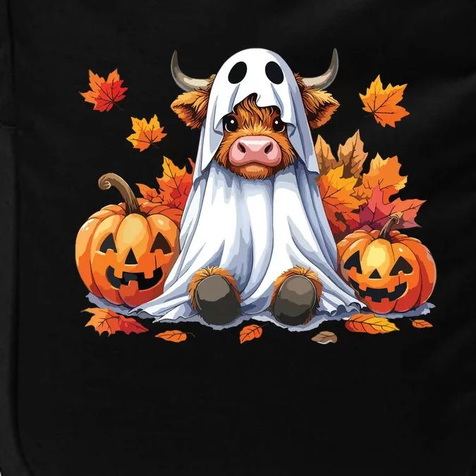 Funny Halloween Cow Bull Sheet Cow Ghost Spooky Season Farm Impact Tech Backpack