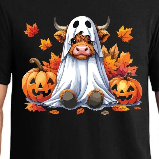 Funny Halloween Cow Bull Sheet Cow Ghost Spooky Season Farm Pajama Set