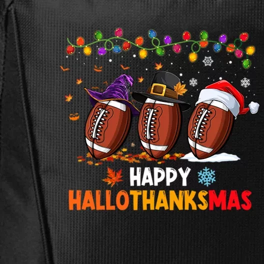 Football Halloween Christmas Thanksgiving Hallothanksmas Gift City Backpack