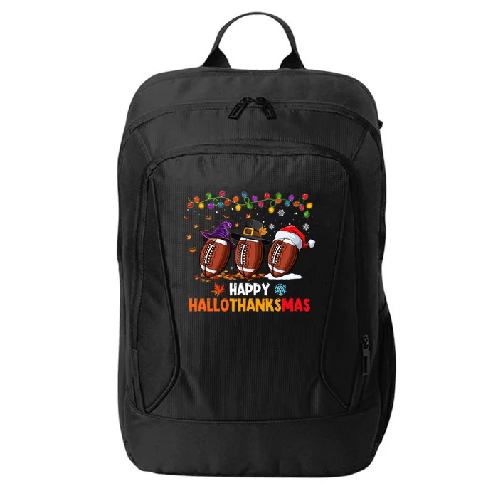 Football Halloween Christmas Thanksgiving Hallothanksmas Gift City Backpack