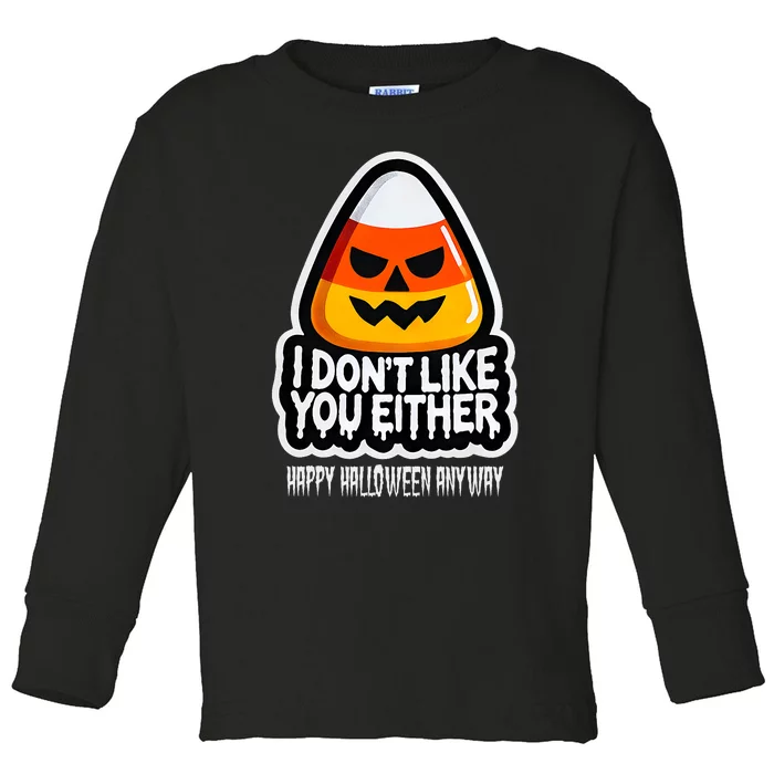 Funny Halloween Candy Corn Toddler Long Sleeve Shirt