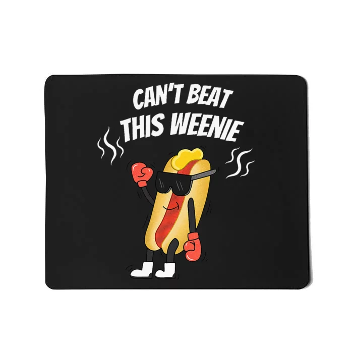 Funny Hotdog Can’t Beat This Weenie Boxer Mullet Cool BBQ Mousepad