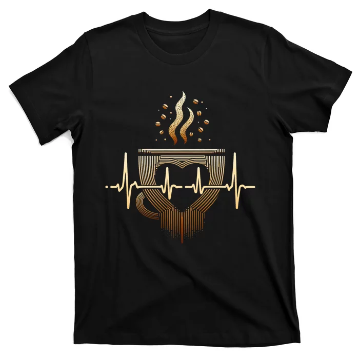 Funny Heartbeat Coffee Coffee Cup Frequency T-Shirt