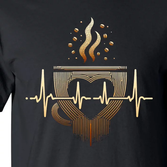 Funny Heartbeat Coffee Coffee Cup Frequency Tall T-Shirt