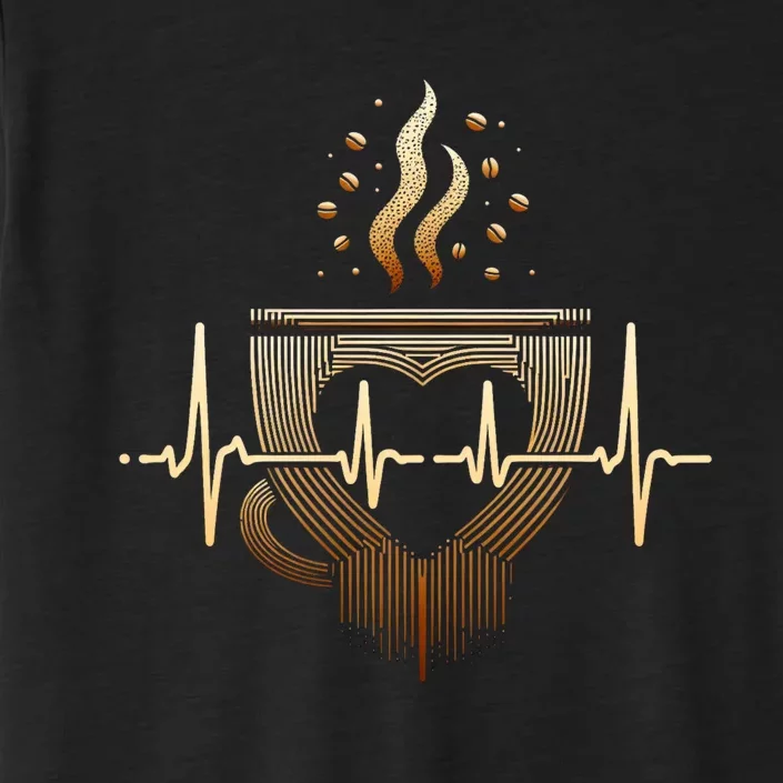 Funny Heartbeat Coffee Coffee Cup Frequency ChromaSoft Performance T-Shirt