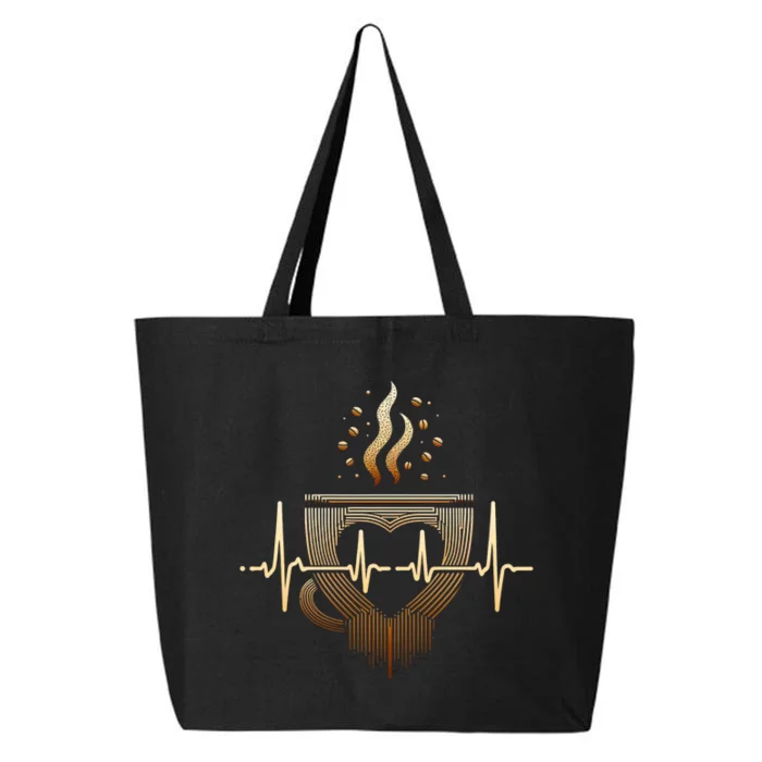 Funny Heartbeat Coffee Coffee Cup Frequency 25L Jumbo Tote