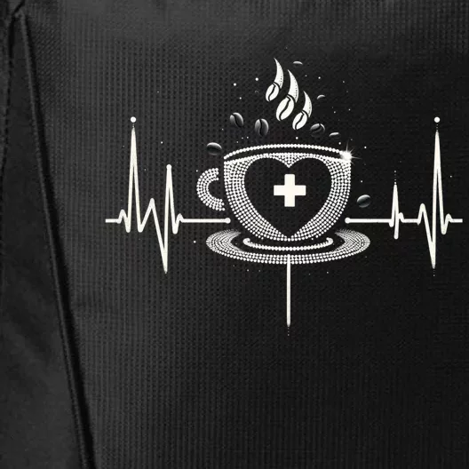 Funny Heartbeat Coffee Coffee Cup Frequency City Backpack