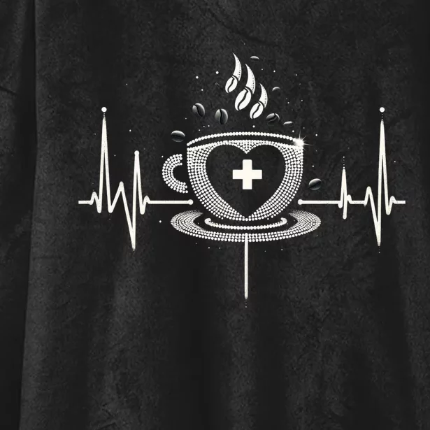 Funny Heartbeat Coffee Coffee Cup Frequency Hooded Wearable Blanket