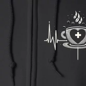 Funny Heartbeat Coffee Coffee Cup Frequency Full Zip Hoodie