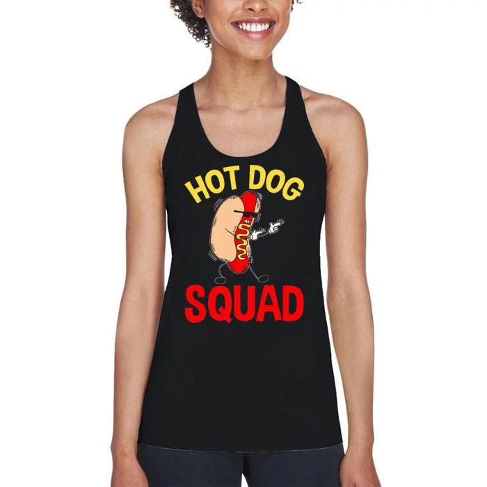 Funny Hot Dog Squad Hot Dog Women's Racerback Tank