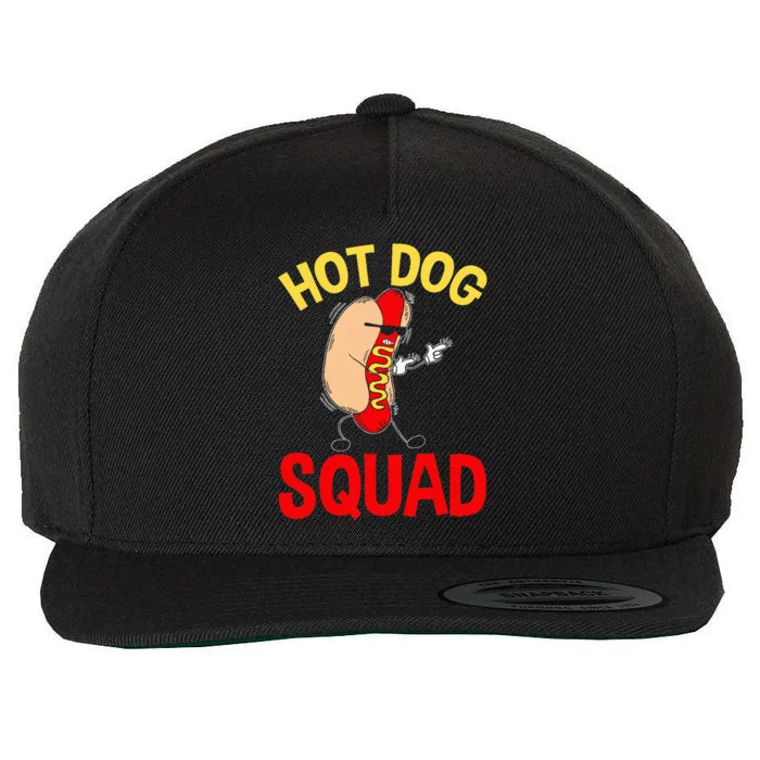 Funny Hot Dog Squad Hot Dog Wool Snapback Cap