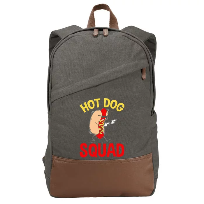 Funny Hot Dog Squad Hot Dog Cotton Canvas Backpack