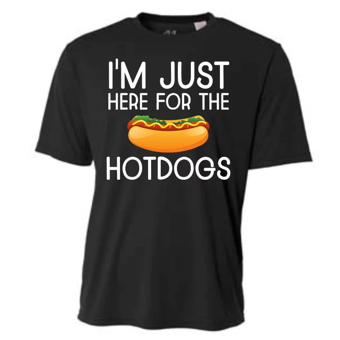 Funny Hot Dog Lover Hotdog Im Just Here For The Hot Dogs Cooling Performance Crew T-Shirt