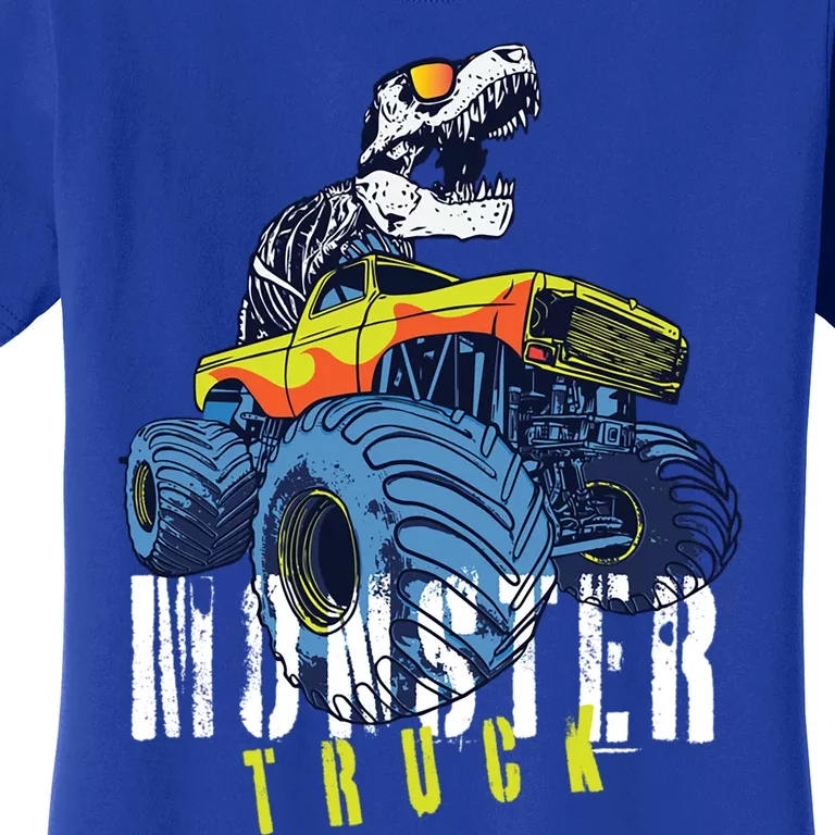 Funny Halloween Dinosaur Skeleton Monster Truck Gift Women's T-Shirt