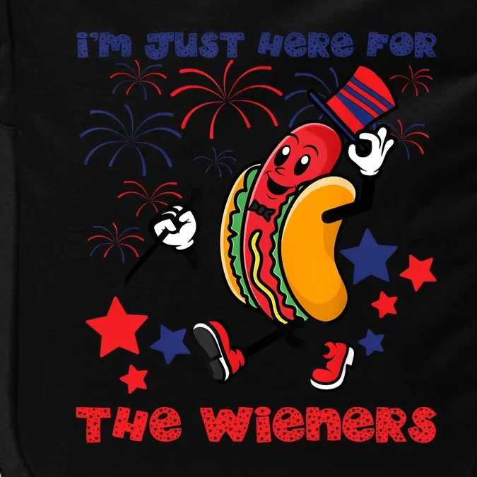 Funny Hot Dog Im Just Here For The Wieners 4Th Of July Impact Tech Backpack