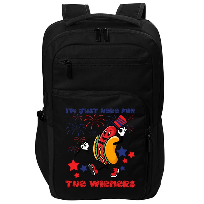 Funny Hot Dog Im Just Here For The Wieners 4Th Of July Impact Tech Backpack