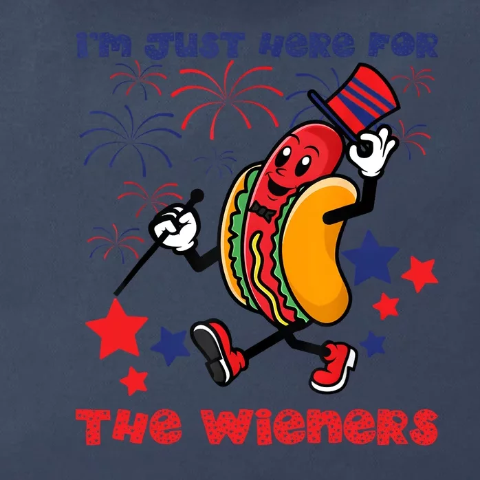 Funny Hot Dog Im Just Here For The Wieners 4Th Of July Zip Tote Bag