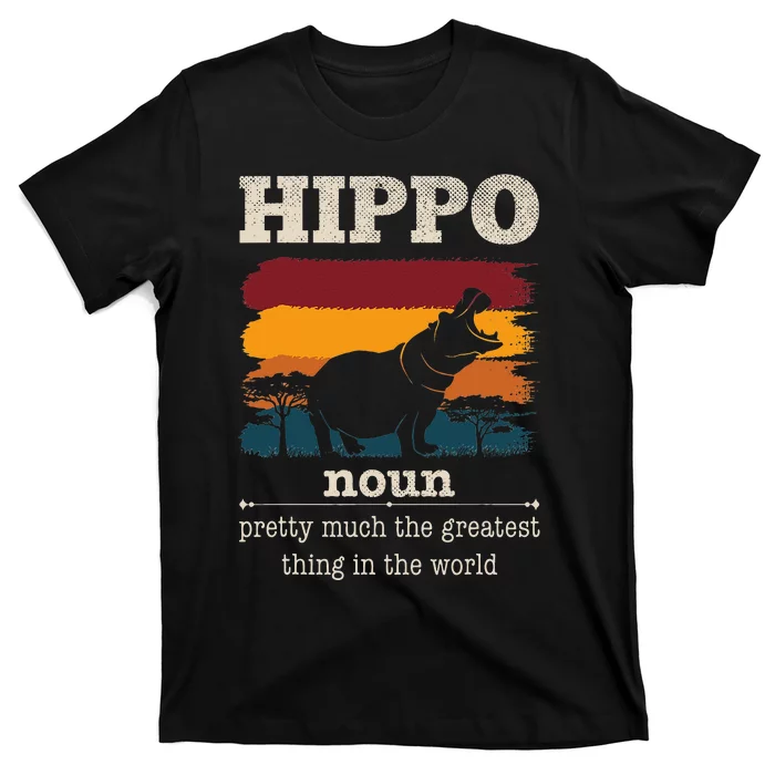 Funny Hippo Definition Cool Hippo Animals Humor Hippopotamus T-Shirt