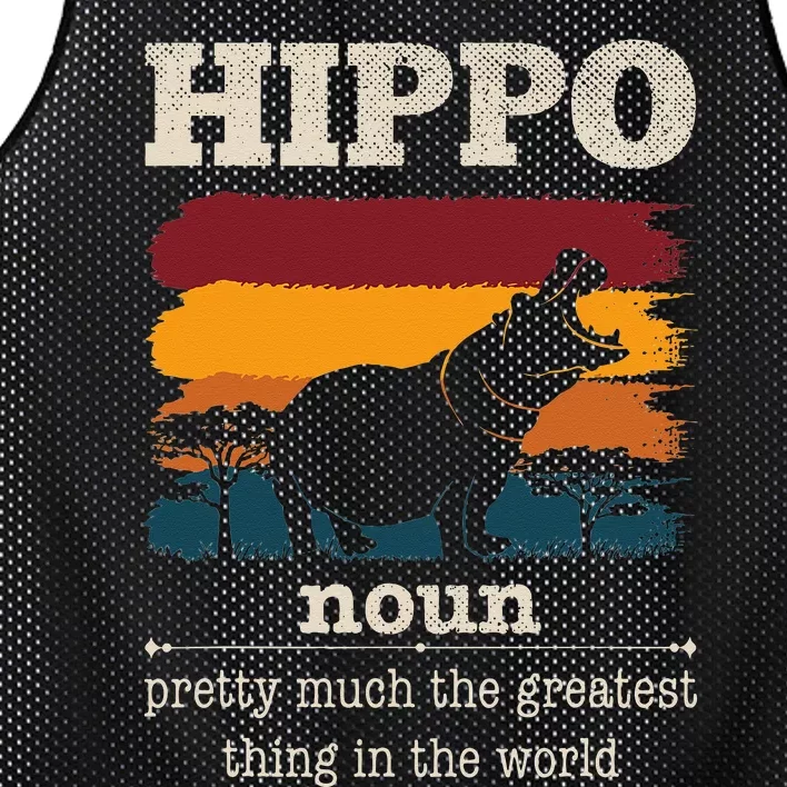 Funny Hippo Definition Cool Hippo Animals Humor Hippopotamus Mesh Reversible Basketball Jersey Tank