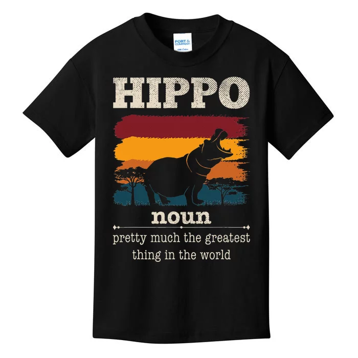 Funny Hippo Definition Cool Hippo Animals Humor Hippopotamus Kids T-Shirt