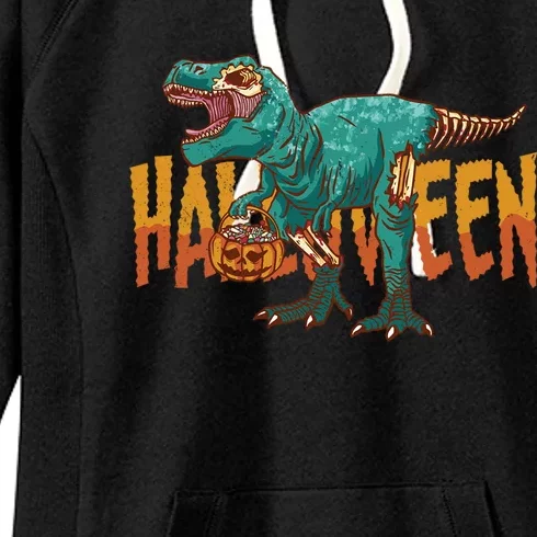 Funny Halloween Dinosaur Zombie T Rex Trick Rawr Treat Gift Women's Fleece Hoodie