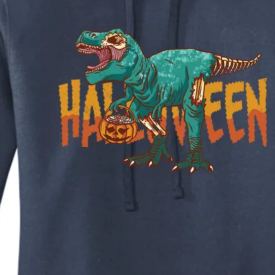 Funny Halloween Dinosaur Zombie T Rex Trick Rawr Treat Gift Women's Pullover Hoodie