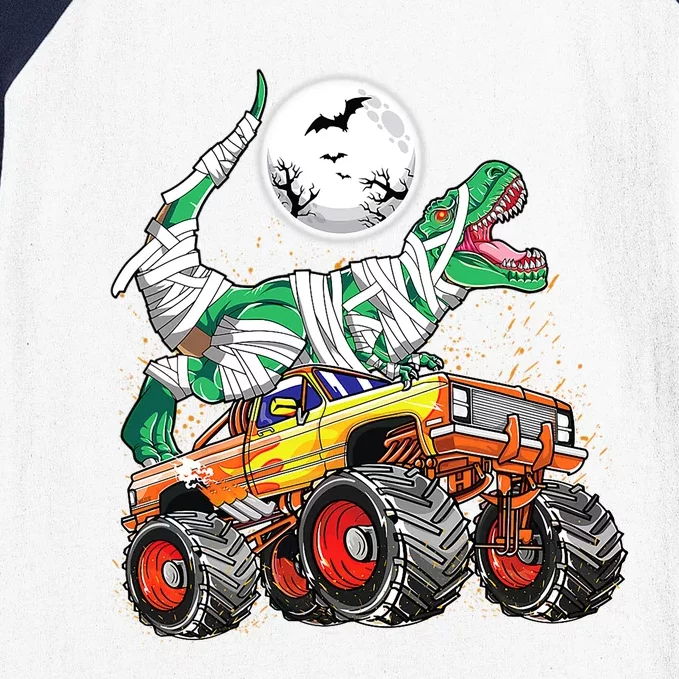 Fun Halloween Dinosaur Truck Monster T Rex Cute Gift Baseball Sleeve Shirt