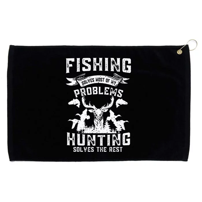 Fishing Hunting Deer Hunting Fishing Lovers Grommeted Golf Towel