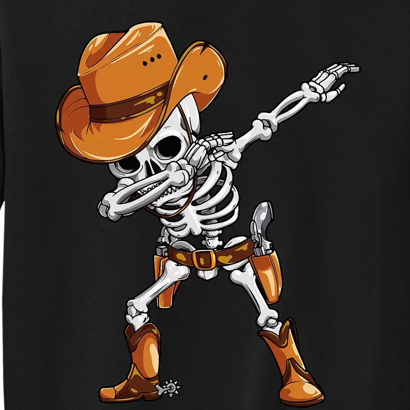 Funny Halloween Dabbing Skeleton Cowboy Dance Tall Sweatshirt