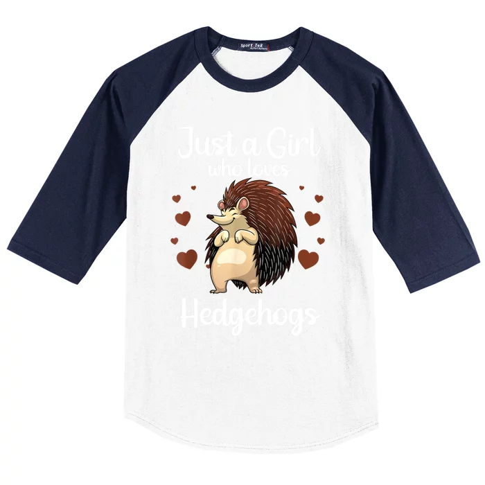 Funny Hedgehog Design For Girls Women Hedgehog Animal Baseball Sleeve Shirt