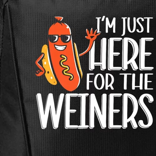 Funny Hot Dog Im Just Here For The Wieners Sausage City Backpack