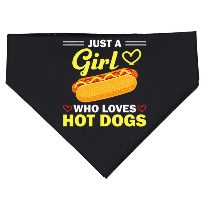 Funny Hot Dog Design For Women Hot Dog Lovers USA-Made Doggie Bandana