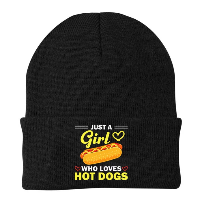 Funny Hot Dog Design For Women Hot Dog Lovers Knit Cap Winter Beanie