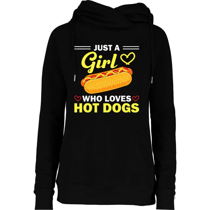 Funny Hot Dog Design For Women Hot Dog Lovers Womens Funnel Neck Pullover Hood