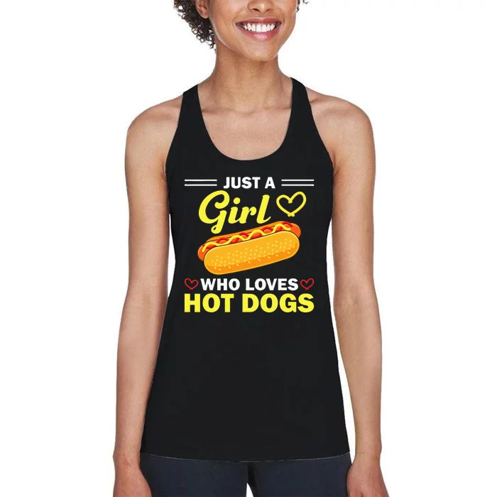 Funny Hot Dog Design For Women Hot Dog Lovers Women's Racerback Tank