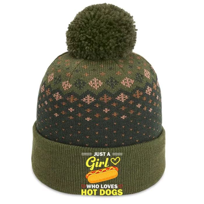 Funny Hot Dog Design For Women Hot Dog Lovers The Baniff Cuffed Pom Beanie