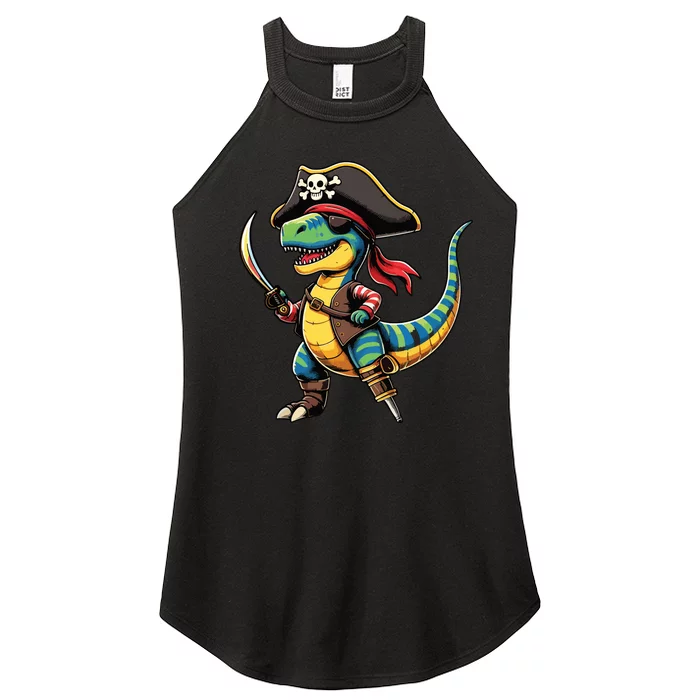 Funny Halloween Dinosaur Trex Pirate Women’s Perfect Tri Rocker Tank