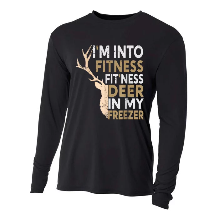 Funny Hunter Dad IM Into Fitness Deer Freezer Hunting Cooling Performance Long Sleeve Crew