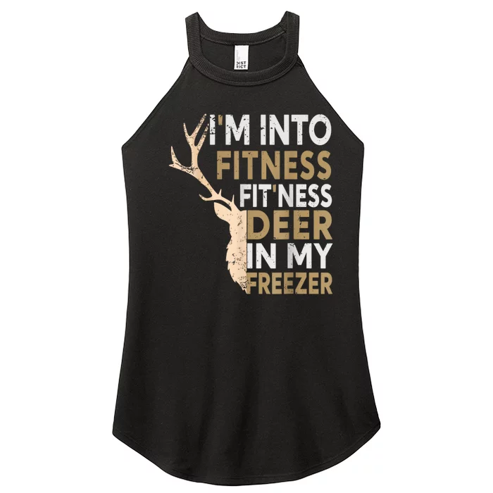 Funny Hunter Dad IM Into Fitness Deer Freezer Hunting Women’s Perfect Tri Rocker Tank