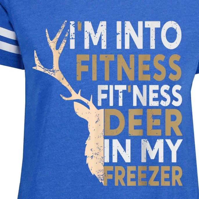 Funny Hunter Dad IM Into Fitness Deer Freezer Hunting Enza Ladies Jersey Football T-Shirt