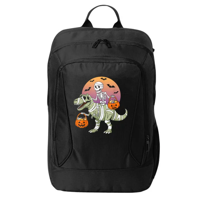 Funny Halloween Dinosaur Trex Skeleton City Backpack