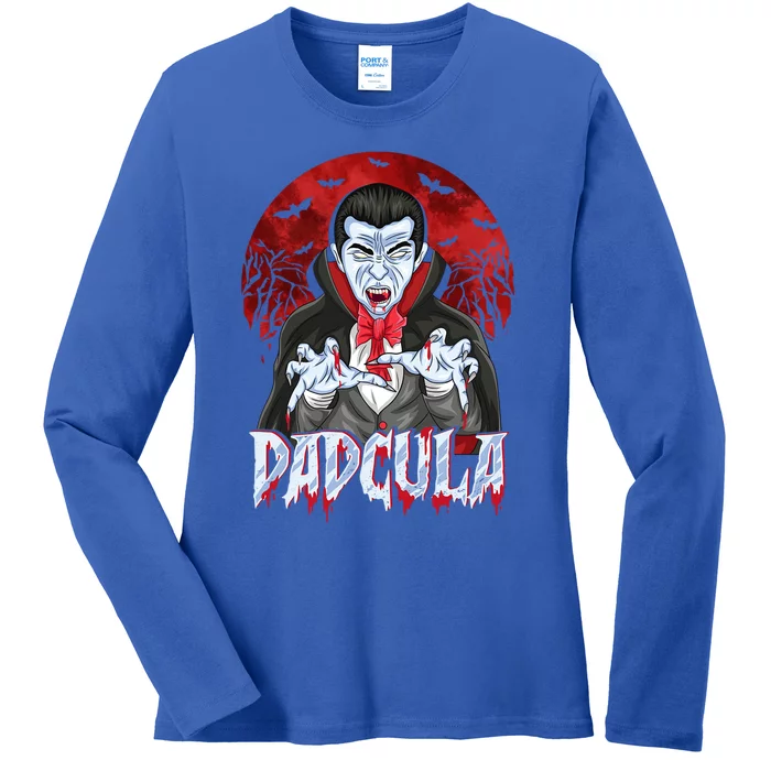 Funny Halloween Dad Dracula Costume Dadcula Gift Ladies Long Sleeve Shirt