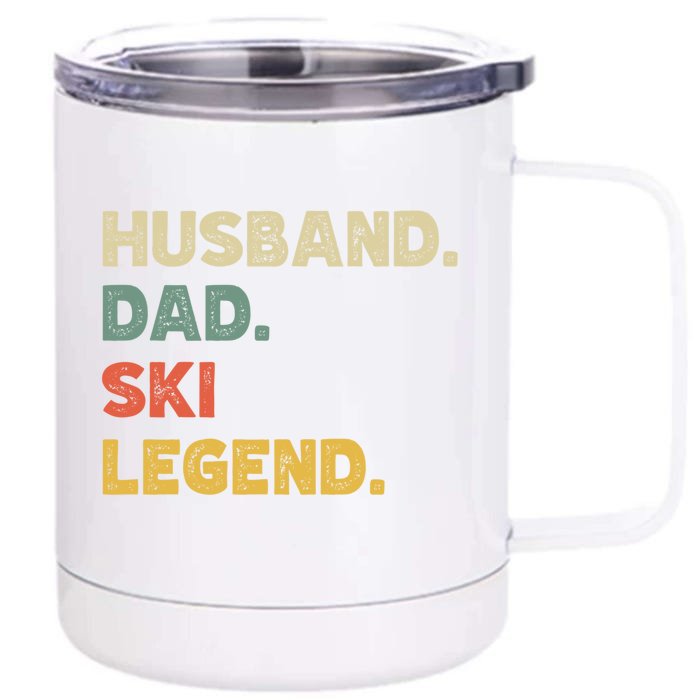 Funny Husband Dad Ski Legend Vintage Retro Cool Gift Front & Back 12oz Stainless Steel Tumbler Cup