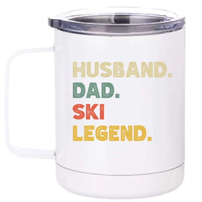 Funny Husband Dad Ski Legend Vintage Retro Cool Gift Front & Back 12oz Stainless Steel Tumbler Cup