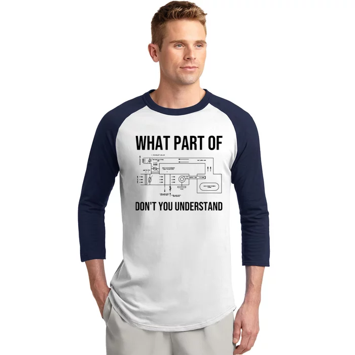 Funny HVAC Design For Men Dad HVAC Installer Engineers Tech Baseball Sleeve Shirt