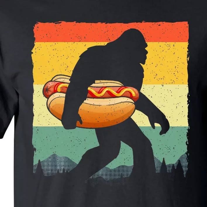 Funny Hot Dog Art For Women Bigfoot Hotdog Lovers Tall T-Shirt