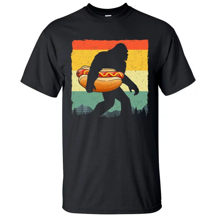 Funny Hot Dog Art For Women Bigfoot Hotdog Lovers Tall T-Shirt