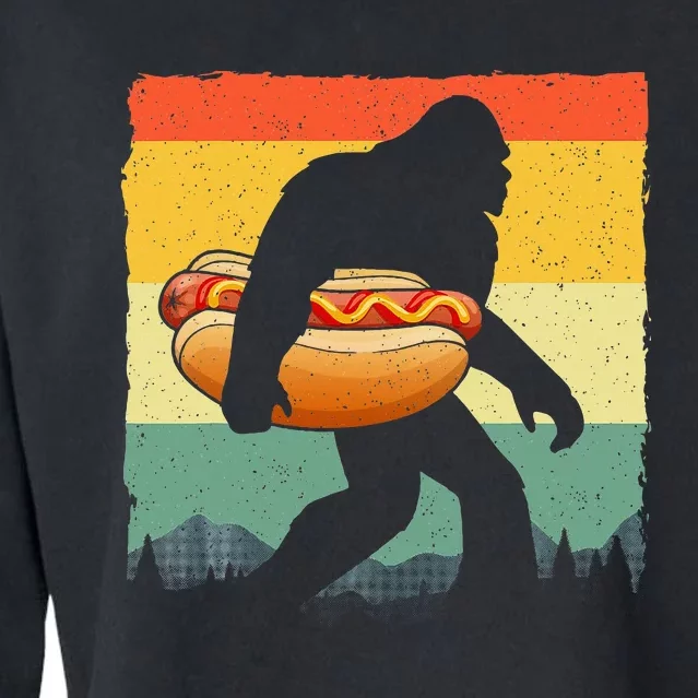 Funny Hot Dog Art For Women Bigfoot Hotdog Lovers Cropped Pullover Crew